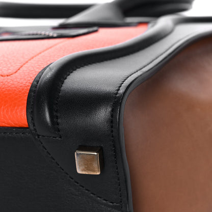 Celine Drummed Calfskin Micro Tri-Color Luggage Bright Orange 10 of 15