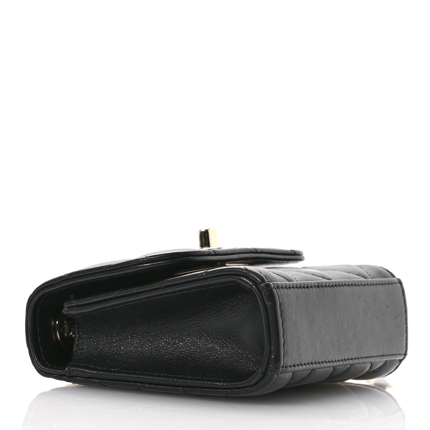 Lambskin Quilted Mini Trendy CC Clutch With Chain Black