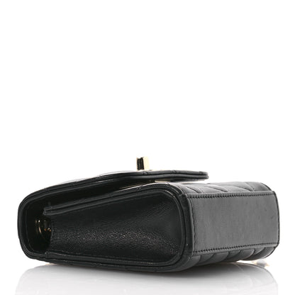 Chanel Lambskin Quilted Mini Trendy CC Clutch With Chain Black 4 of 11