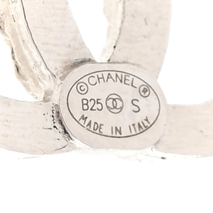 Chanel Metal CC Textured Earrings Silver 4 of 5