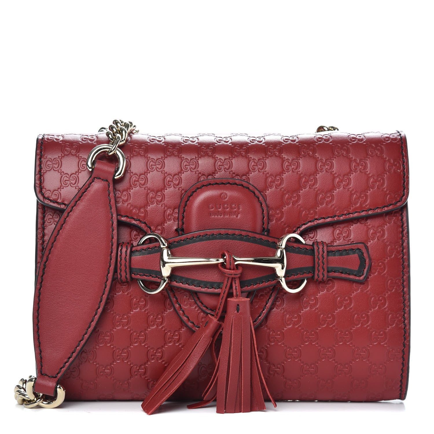 Gucci Soft Microguccissima Mini Emily Chain Shoulder Bag Rosso 1 of 10