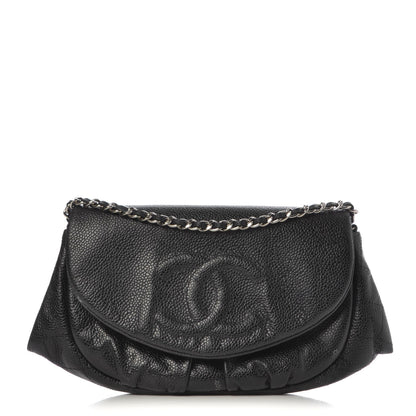 Chanel Caviar Half Moon Wallet On Chain WOC Black 1 of 10