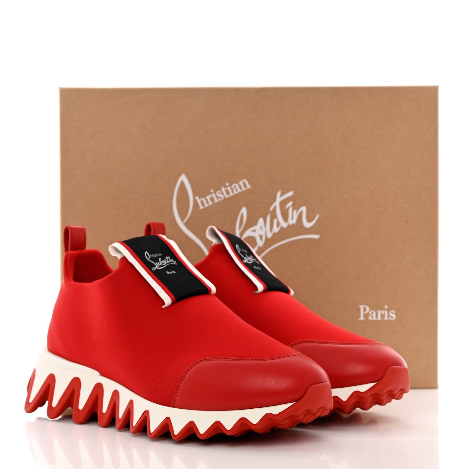 Christian Louboutin Neoprene Tiketa Flat Sneakers 38.5 Red 8 of 8