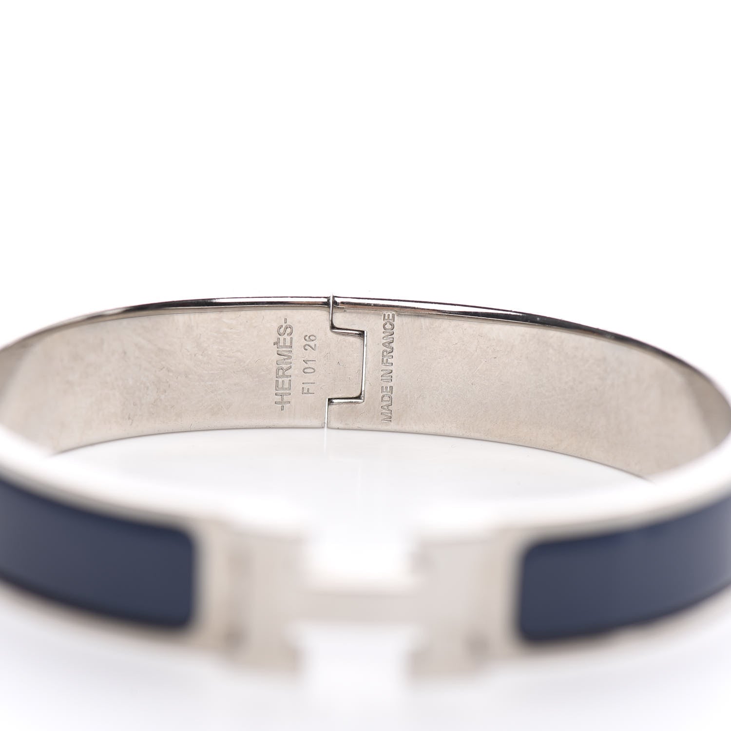 Hermes Narrow Enamel Clic Clac H Bracelet PM Bleu Nuit 5 of 6