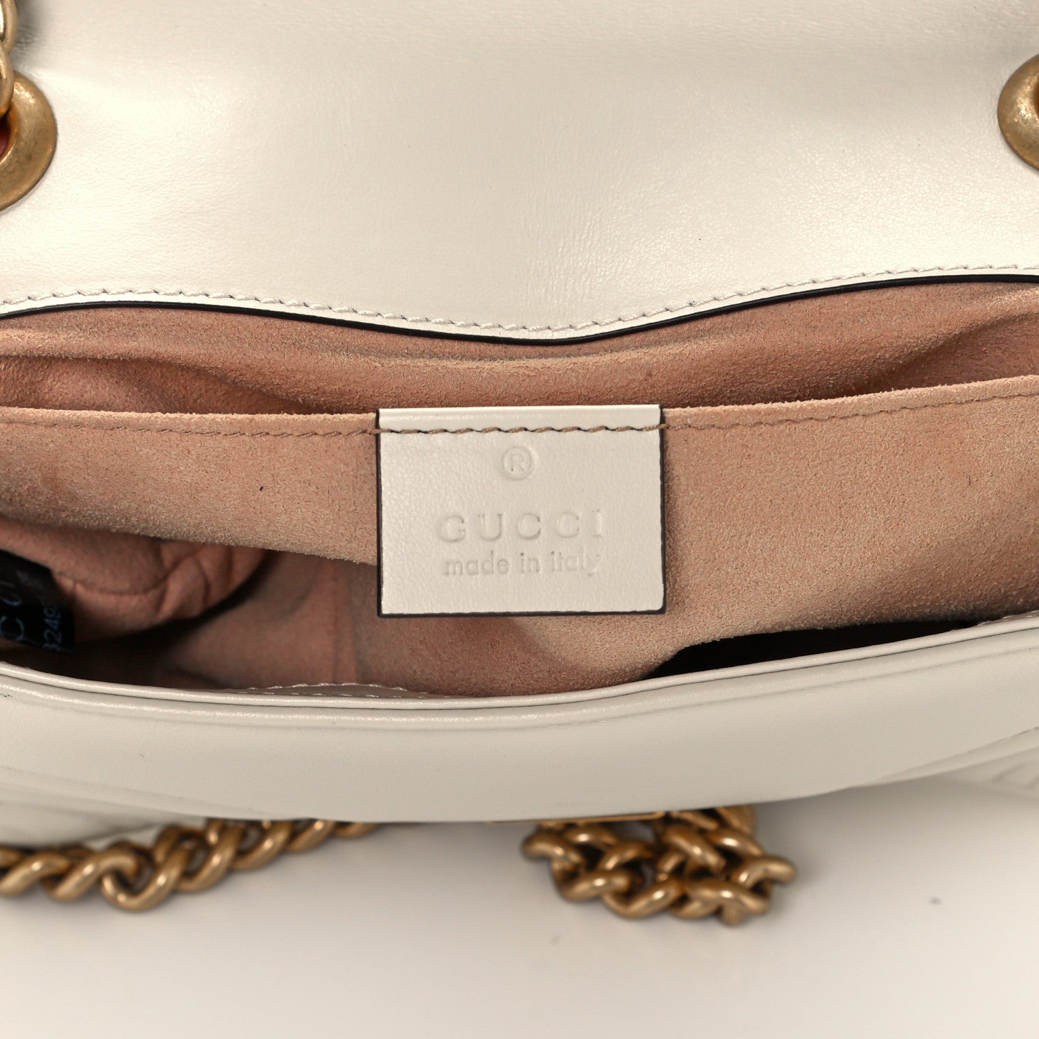 Gucci Calfskin Matelasse Mini GG Marmont Shoulder Bag White 5 of 10
