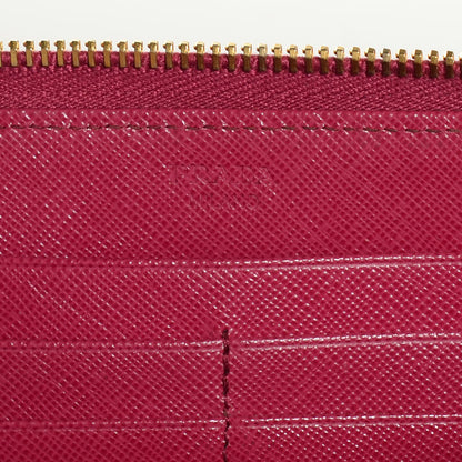 Prada Saffiano Metal Zip Around Wallet Ibisco 14 of 18
