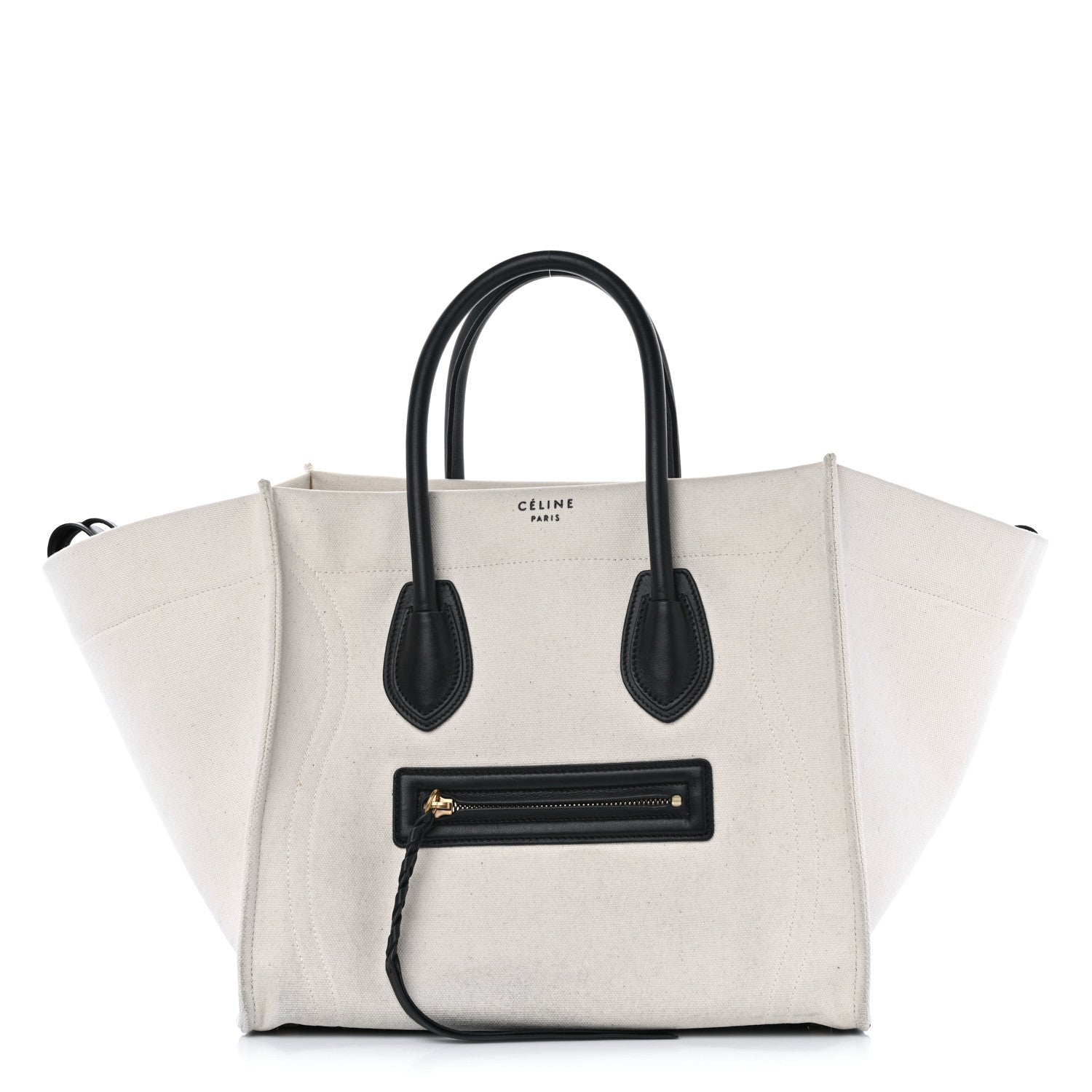 Celine Cotton Canvas Medium Phantom Luggage White 1 of 12