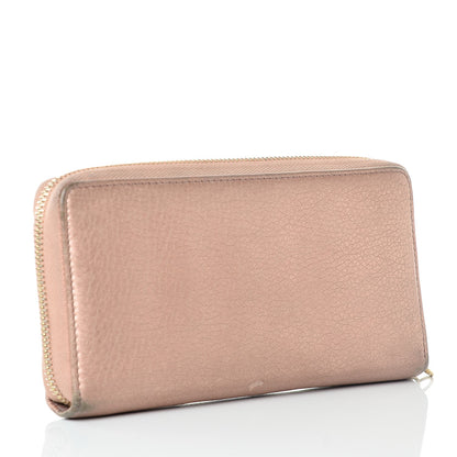 Gucci Metallic Calfskin Soho Zip Around Wallet Pink 3 of 14