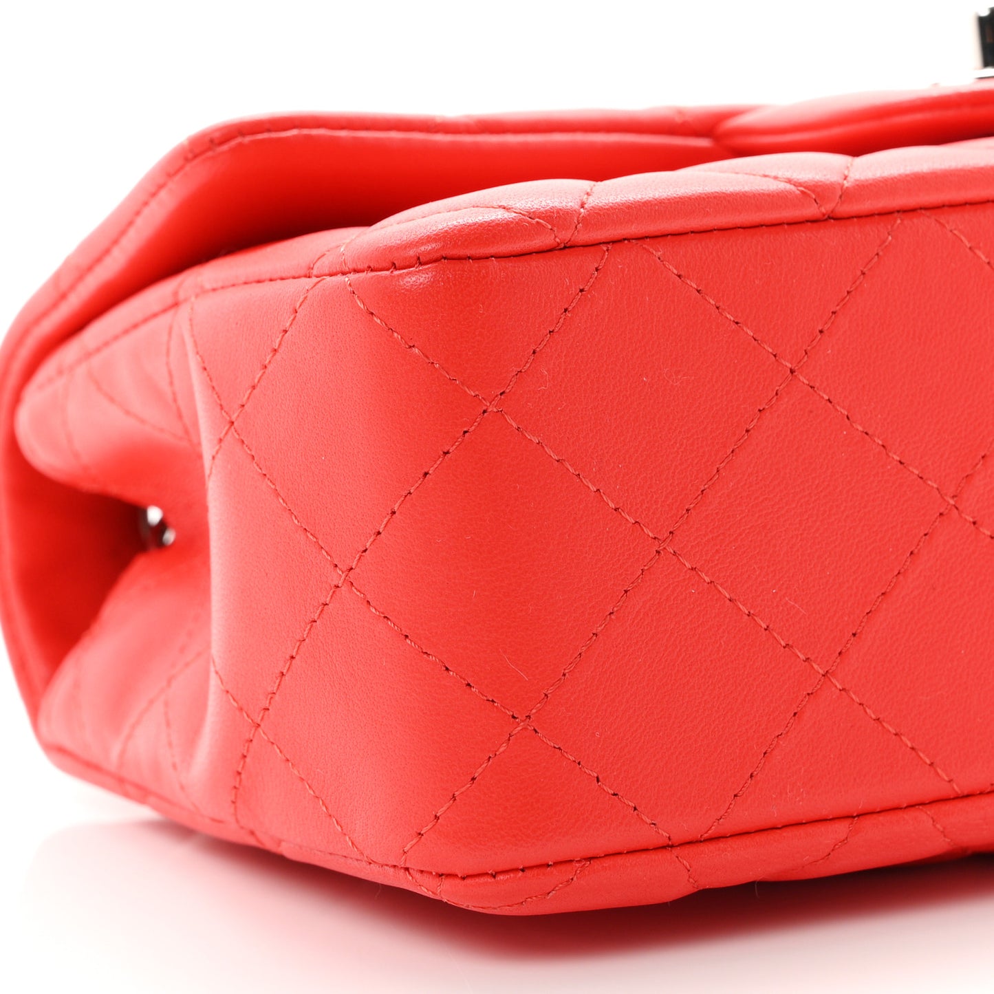 Lambskin Quilted Mini Rectangular Flap Red