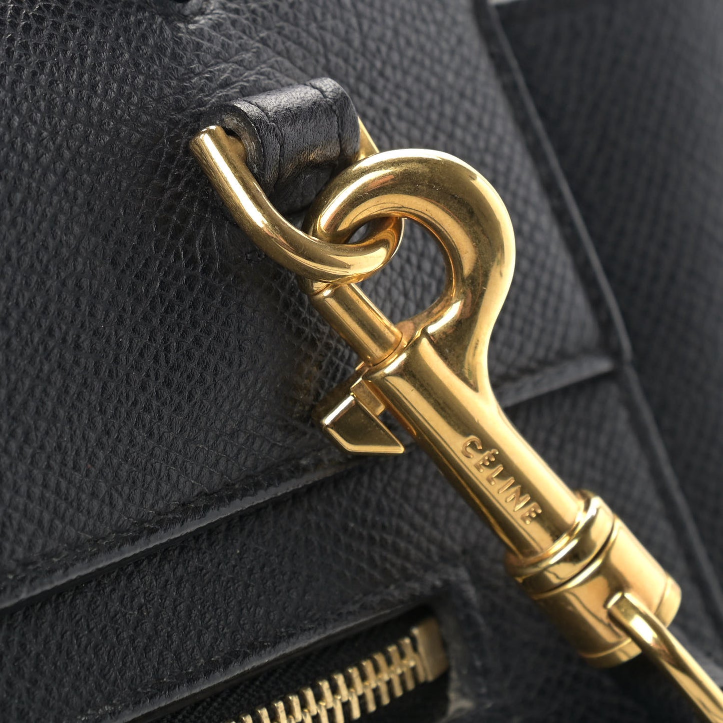 Grained Calfskin Micro Belt Bag Black