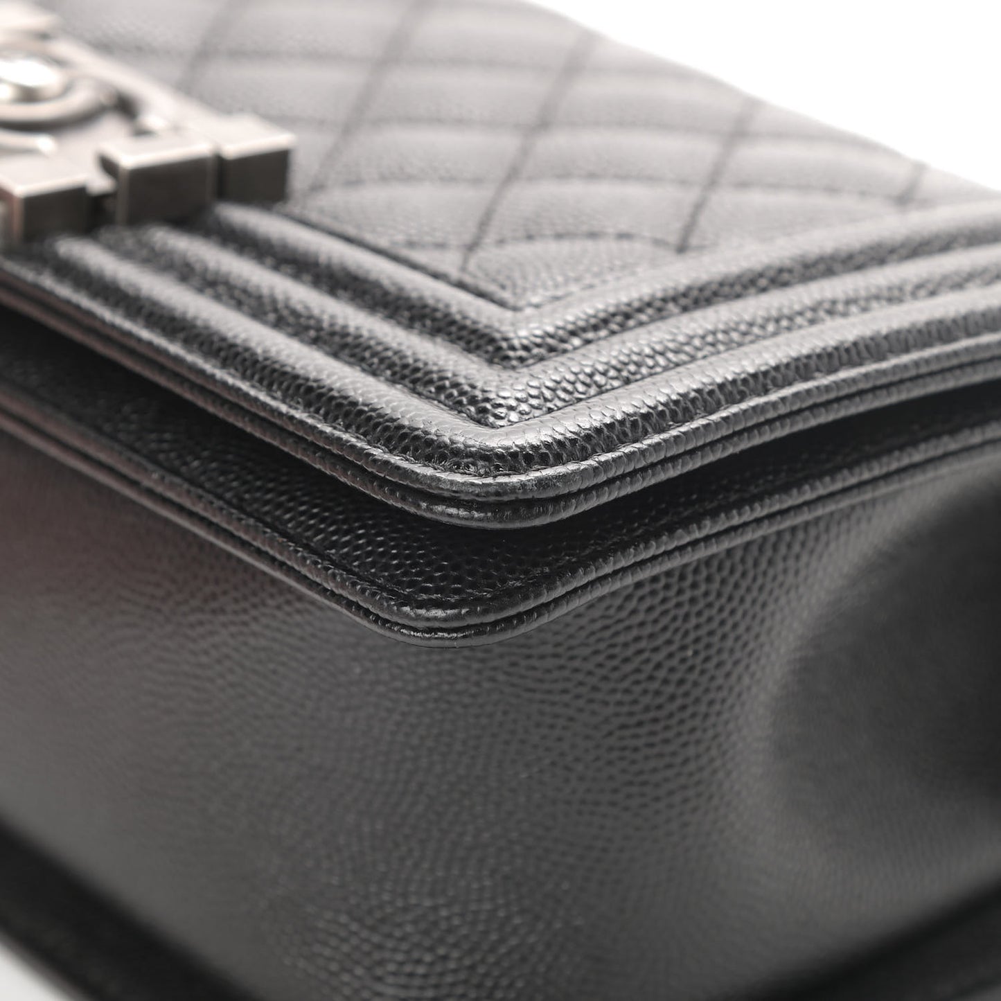 Caviar Quilted Small Boy Flap Black