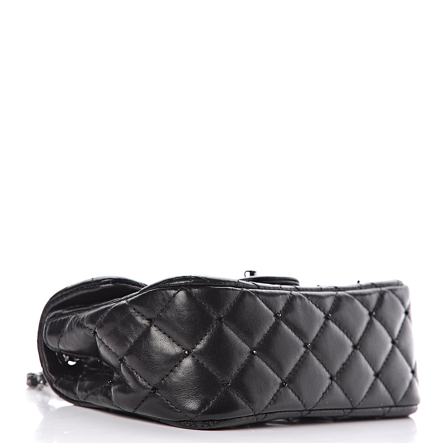 Chanel Lambskin Beaded Quilted Extra Mini Square Flap Black 4 of 15