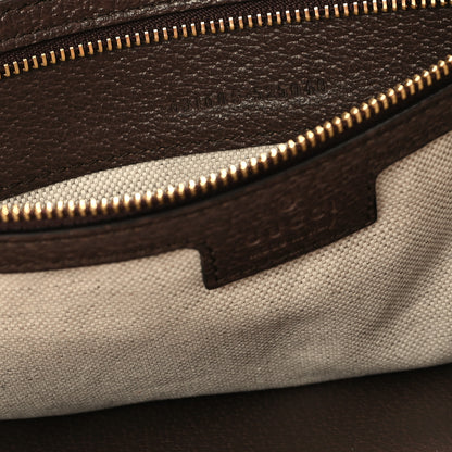 Gucci Monogram Jumbo GG Textured Dollar Calfskin Web Medium Ophidia Shopping Tote Camel Ebony 7 of 10