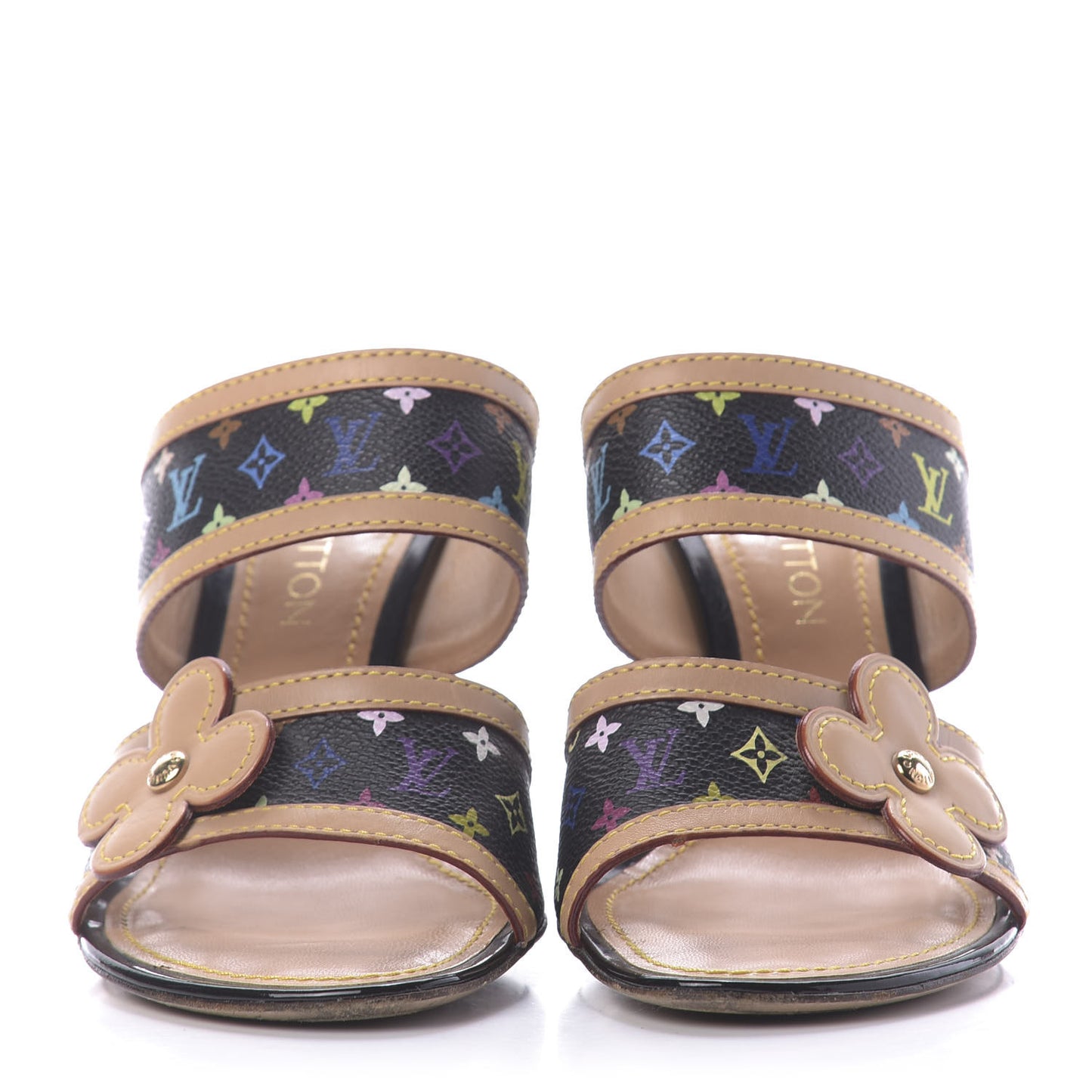 Monogram Multicolor Sandals 38.5 Black
