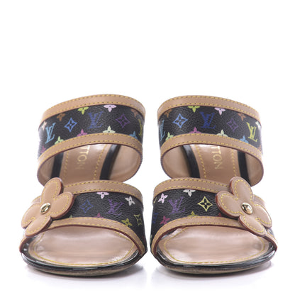 Louis Vuitton Monogram Multicolor Sandals 38.5 Black 2 of 12