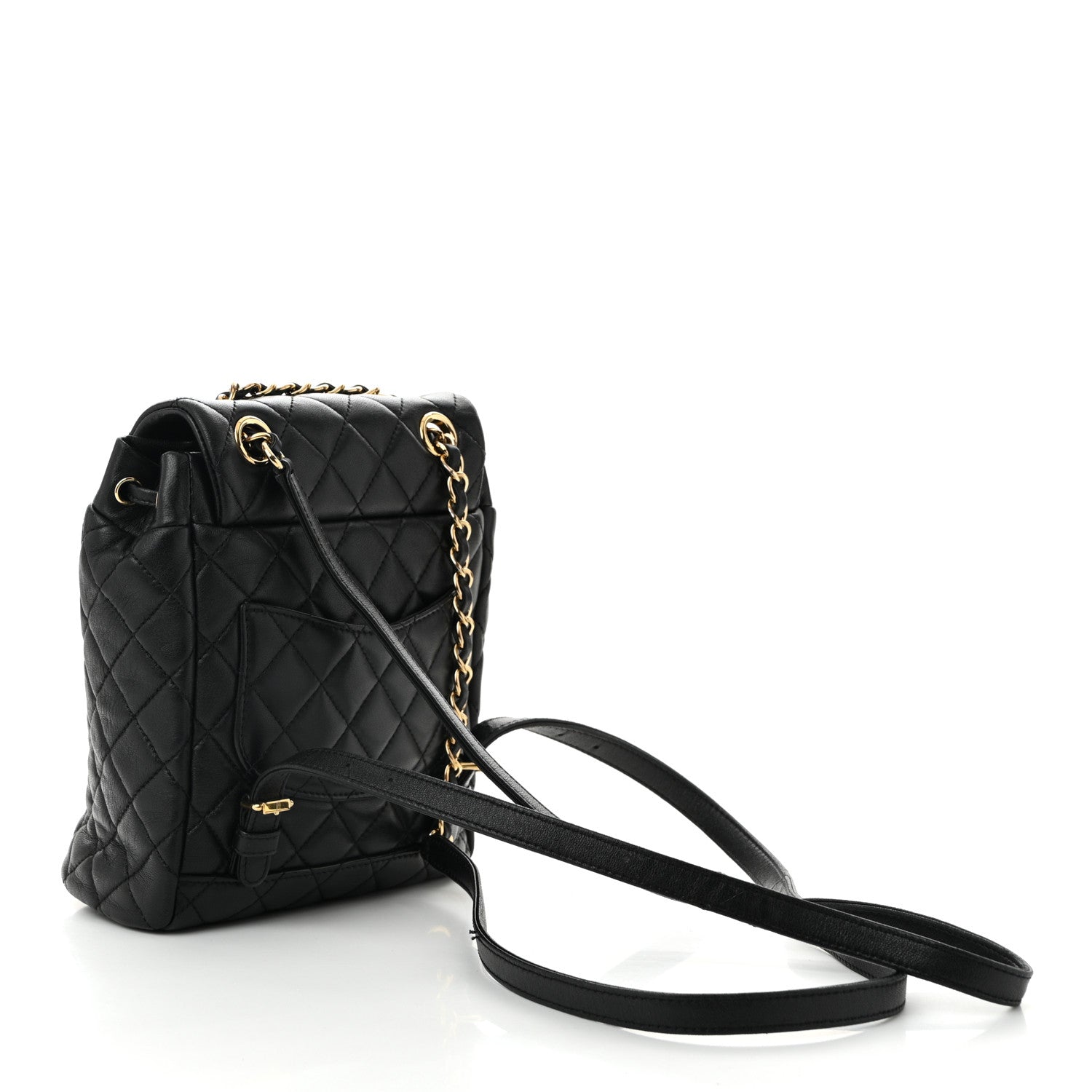 CHANEL Black quilted lamb leather backpack