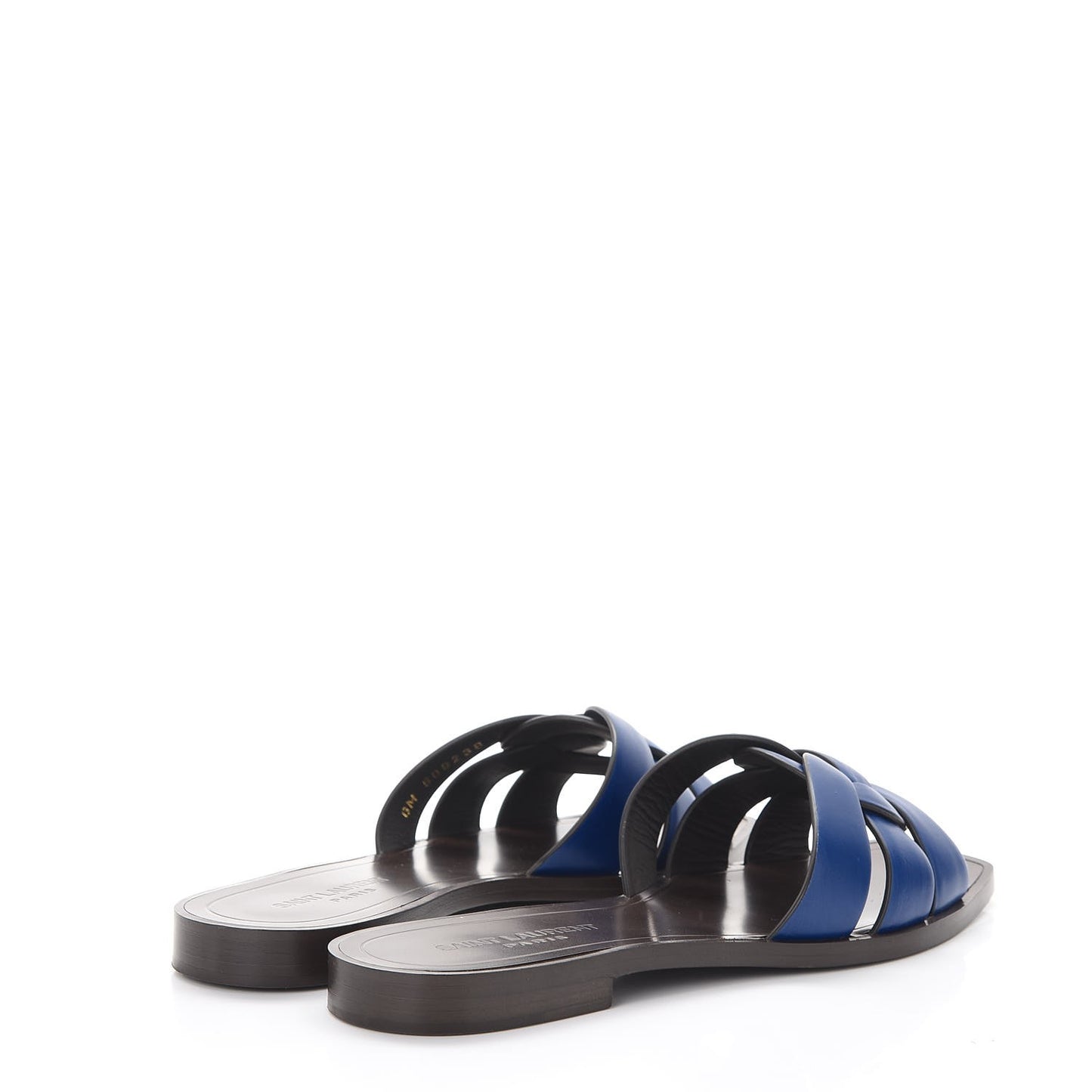 Calfskin Nu Pied 05 Slide Sandals 37 Blue Majorelle