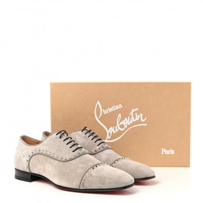 Christian Louboutin Suede Mens Greggo Flat Oxfords 42 Grey 9 of 9