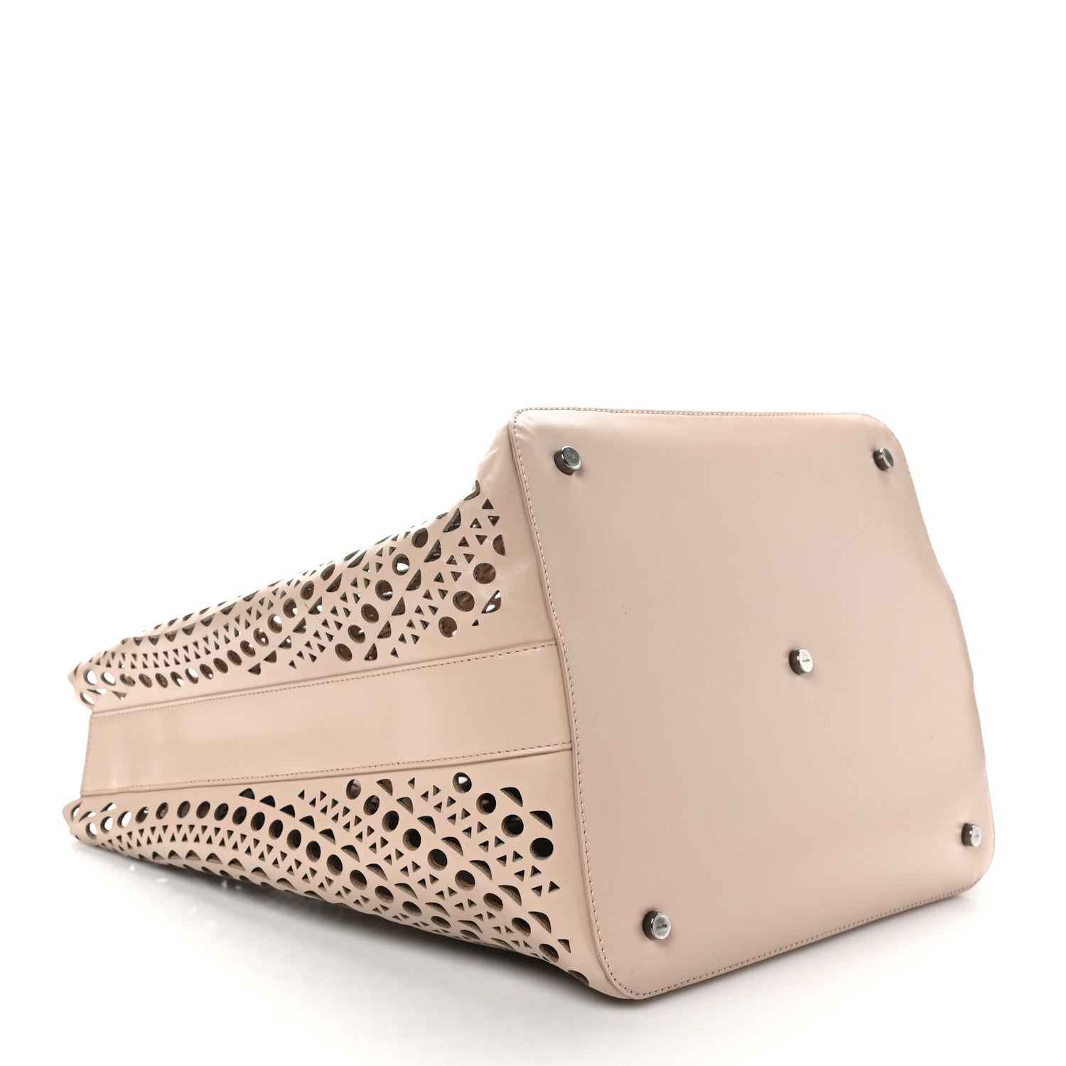 Alaia Calfskin Laser Cut Tote Sable 5 of 11
