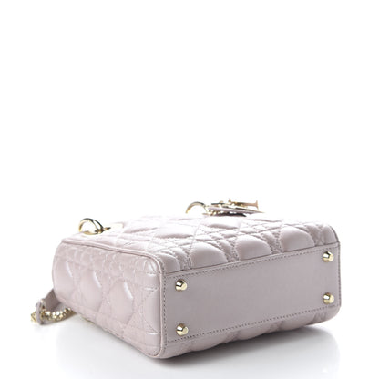 Christian Dior Metallic Lambskin Cannage Mini Lady Dior Lotus 5 of 10