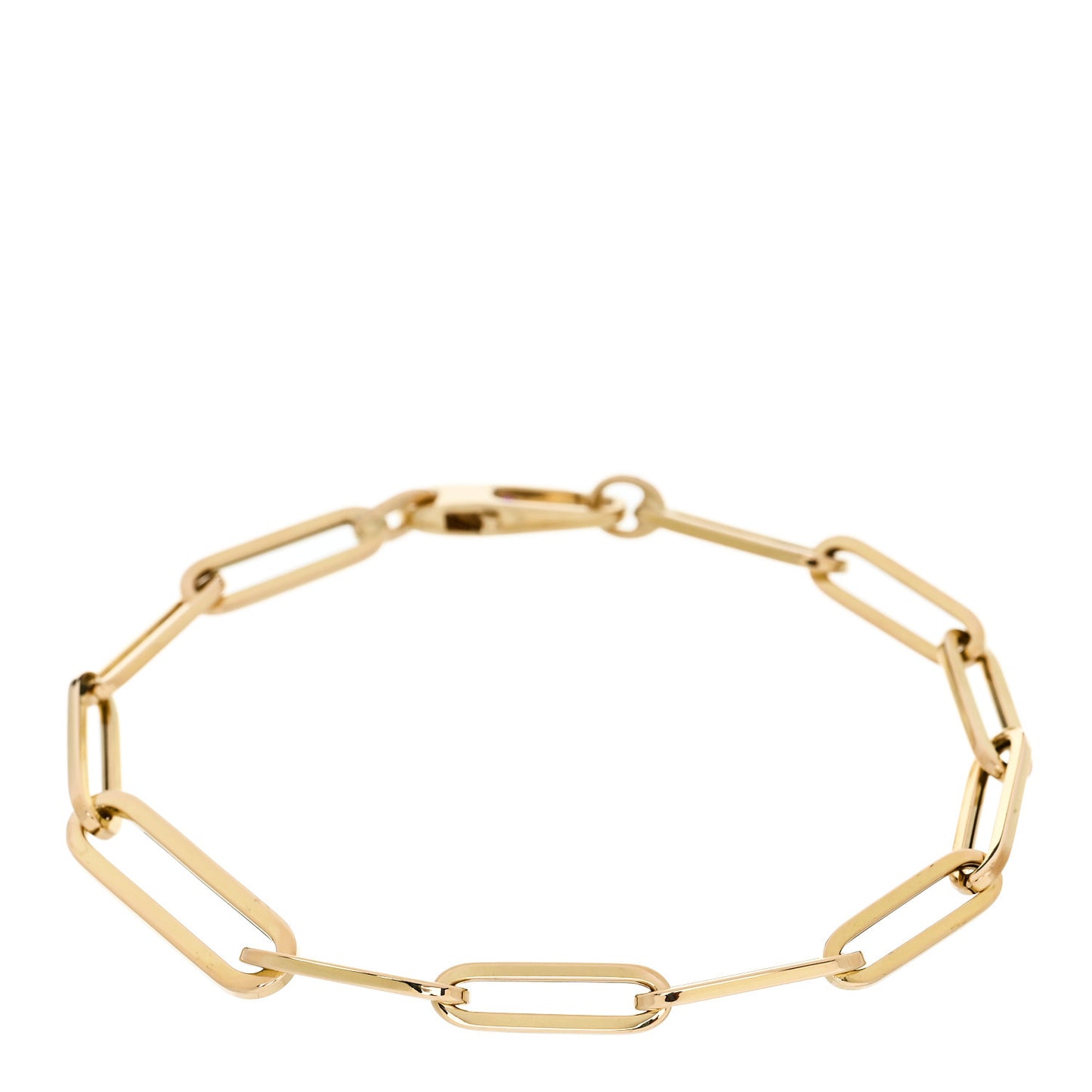 18K Yellow Gold Classic Alternating Size Paper Clip Bracelet