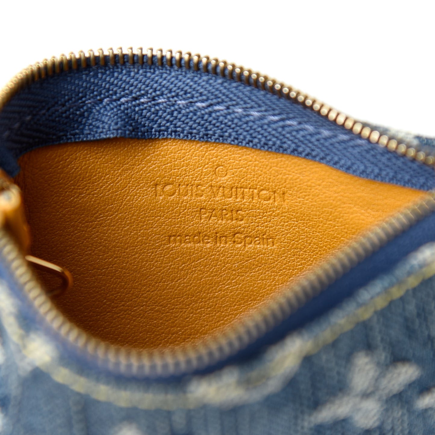 Monogram Denim Key Pouch Blue