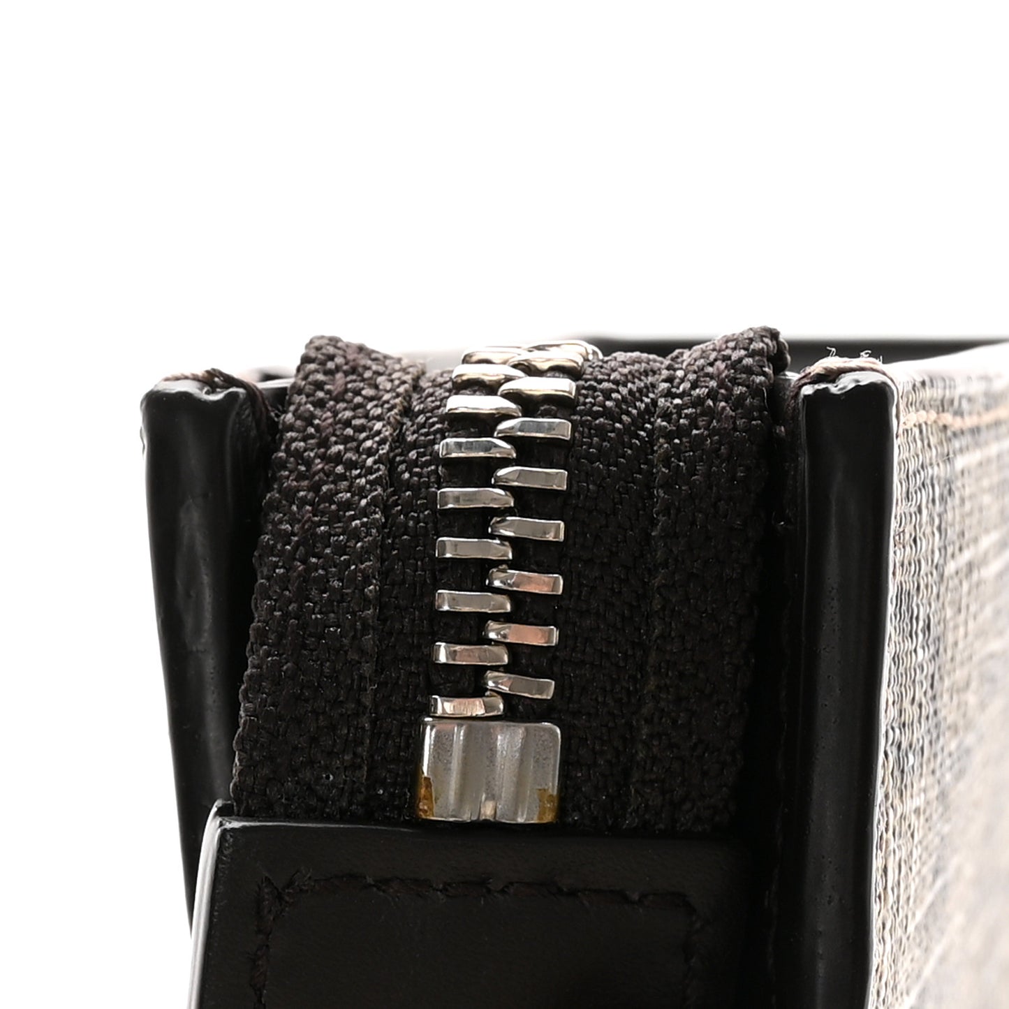 GG Supreme Monogram Selleria Calfskin Web New Web Cosmetic Case Beige Ebony Cocoa