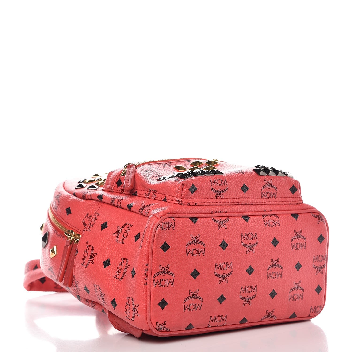 MCM Visetos Studded Small Stark Backpack Corail 4 of 15