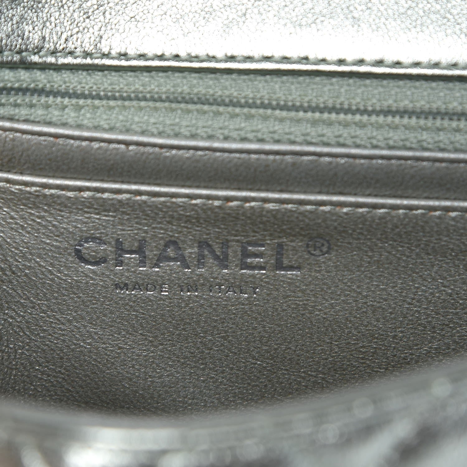 Chanel Metallic Lambskin Quilted Mini Square Flap Green 5 of 8