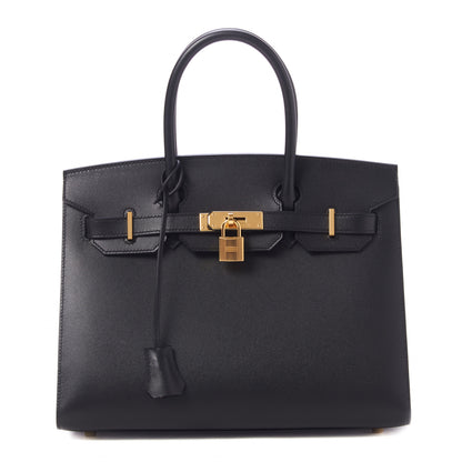 Hermes Madame Calfskin Birkin Sellier 30 Black 1 of 32