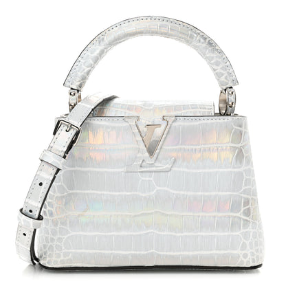Louis Vuitton Alligator Mini Capucines Silver 1 of 10