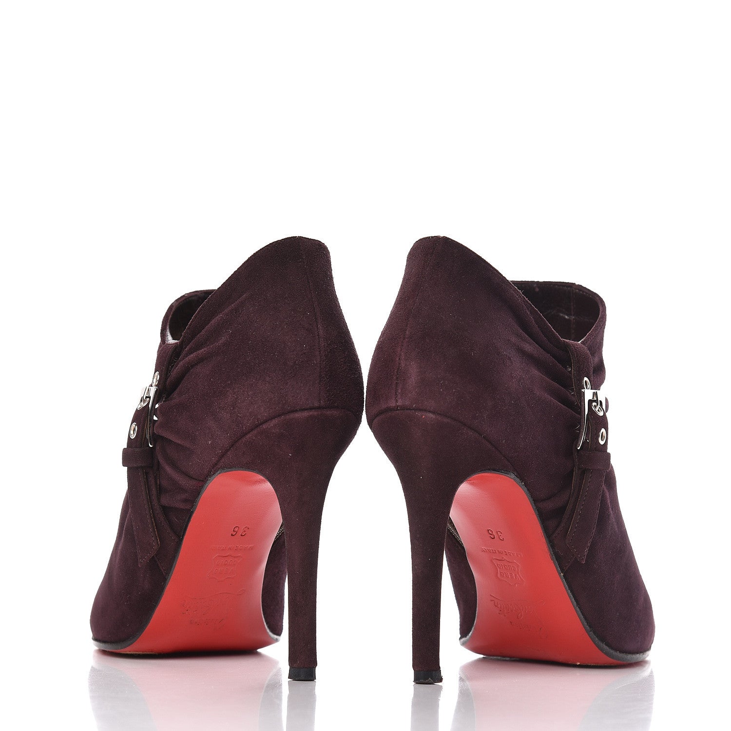 Christian Louboutin Veau Velours 85 Ankle Boots 36 Prune 14 of 16