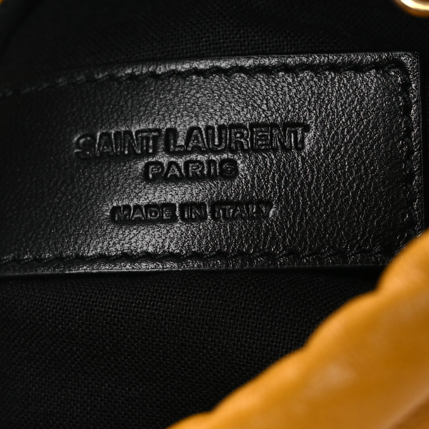 Saint Laurent Lambskin Paris Drawstring Pouch Saffran 6 of 12