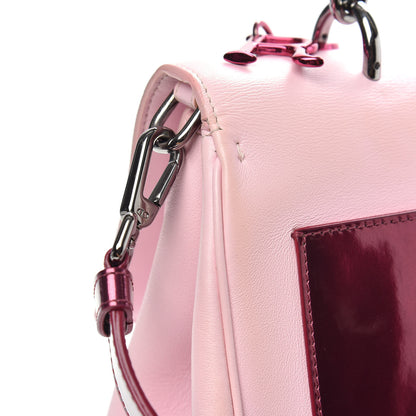 Christian Dior Metallic Patent Smooth Calfskin Medium Be Dior Flap Pink Fuchsia 13 of 15