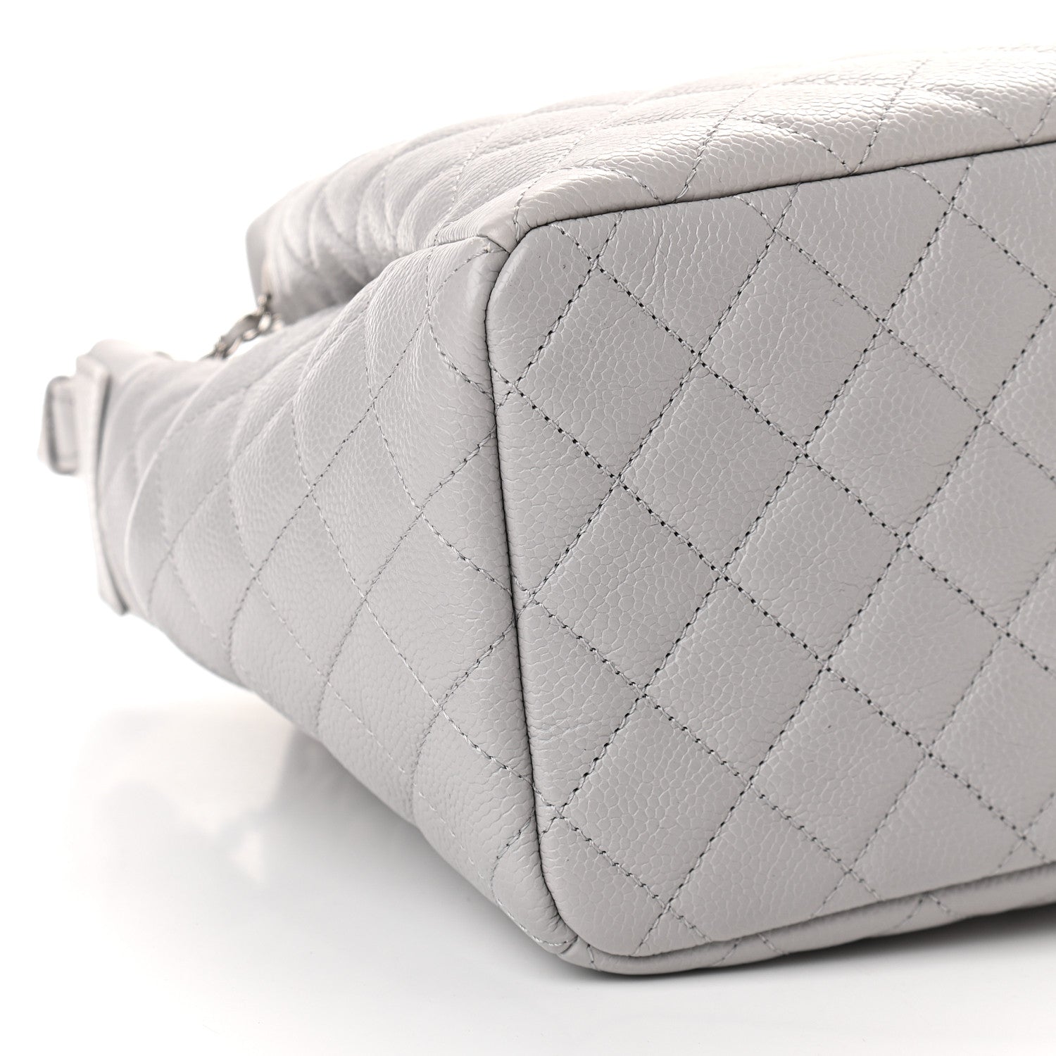 Chanel Caviar Quilted Small Chain Bucket Bag Light Gray 7 of 8