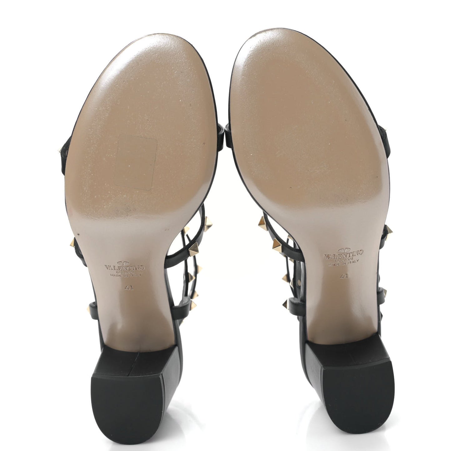 Calfskin Rockstud 60mm City Sandals 41 Black