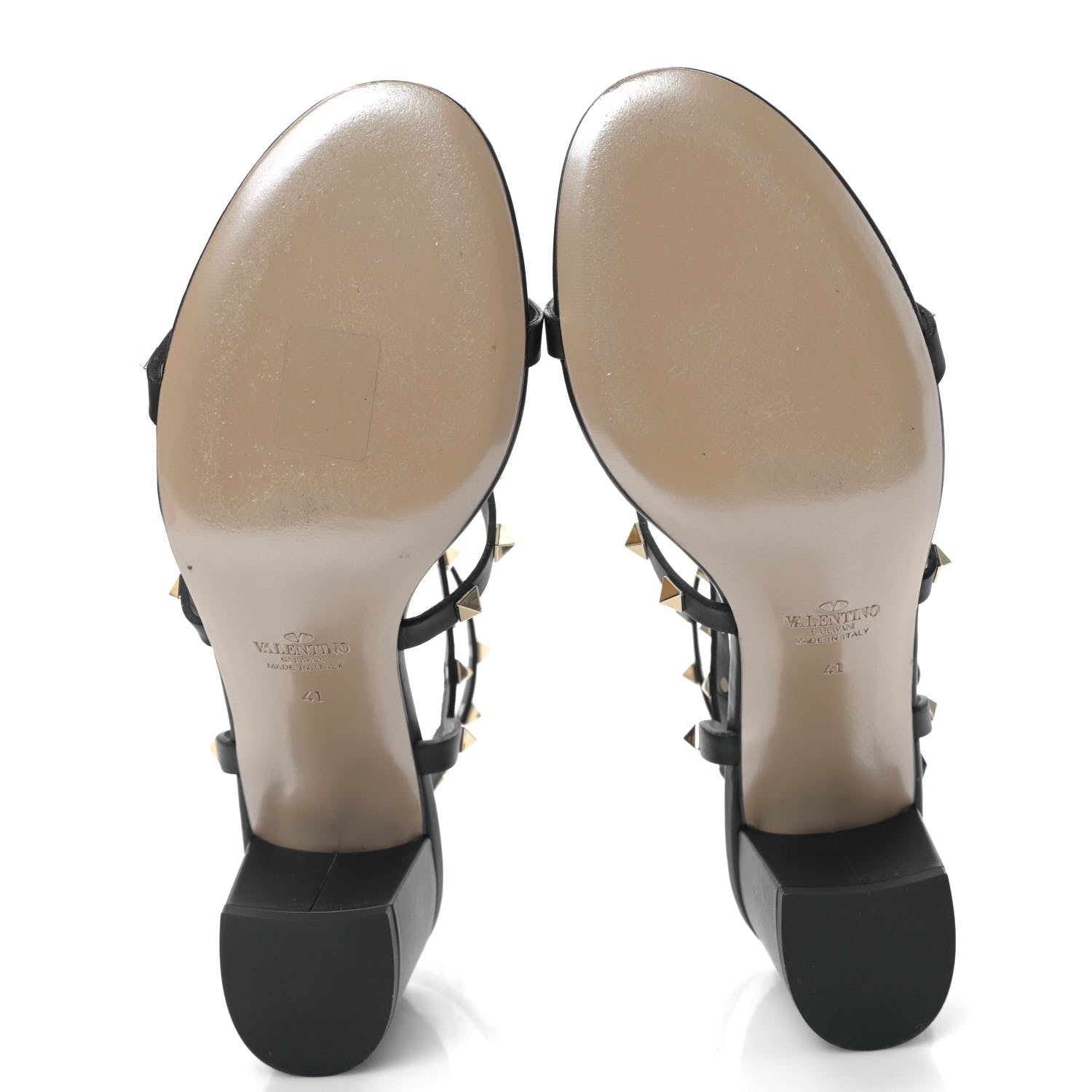 Valentino Garavani Calfskin Rockstud 60mm City Sandals 41 Black 5 of 8