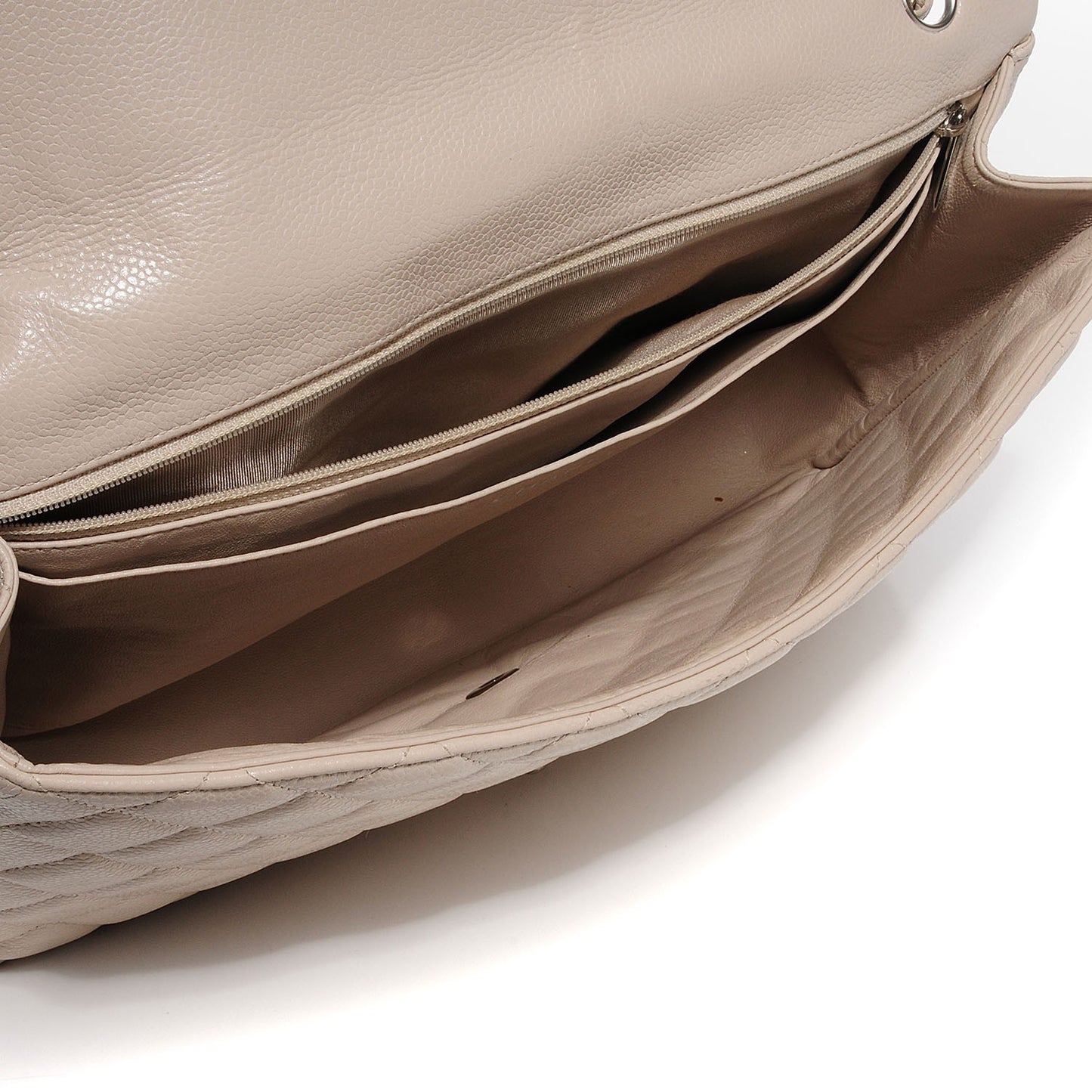 Caviar Maxi Single Flap Ecru