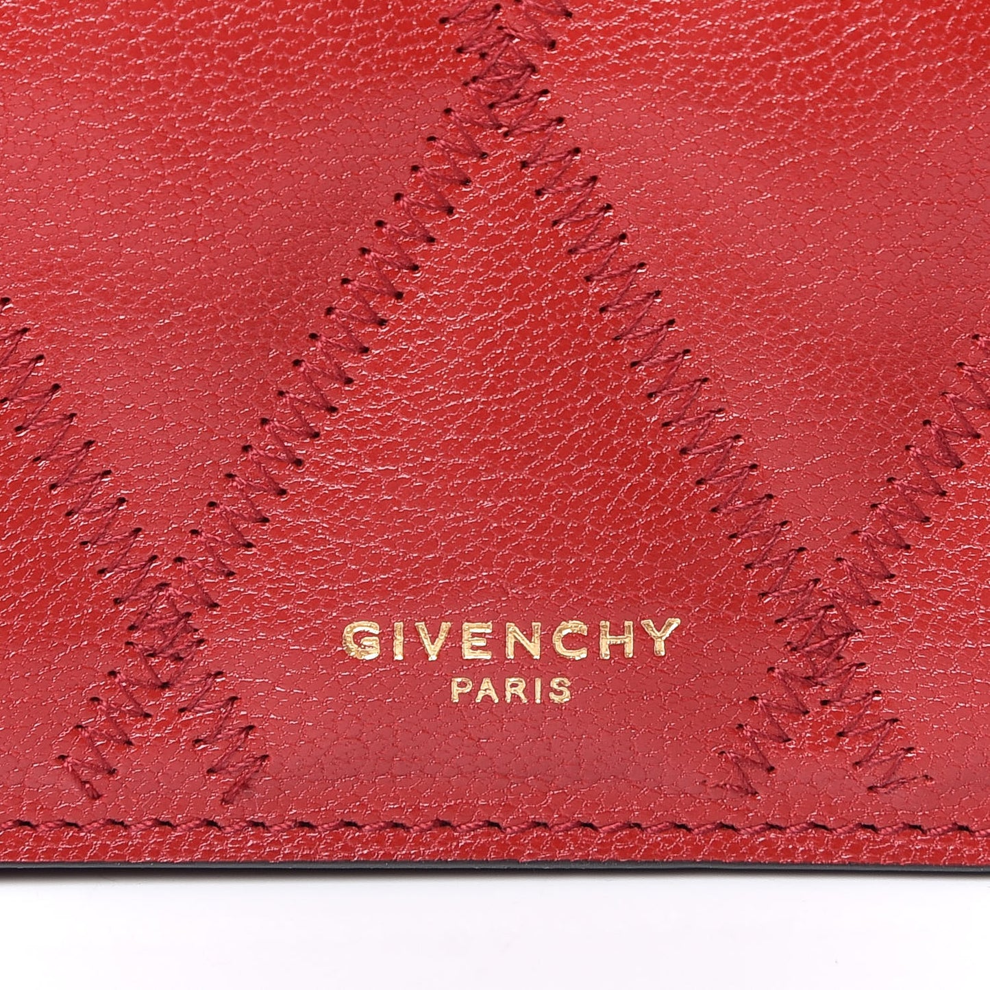 Goatskin Quilted GV3 Strap Wallet Vermillon