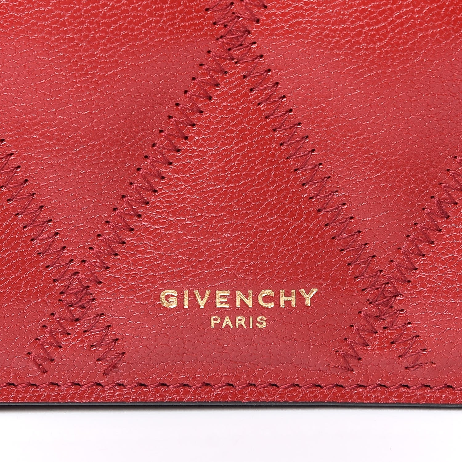 Givenchy Goatskin Quilted GV3 Strap Wallet Vermillon 10 of 12