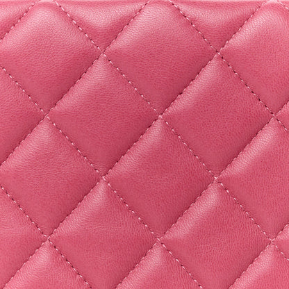 Chanel Lambskin Quilted Clutch Fuchsia 8 of 8