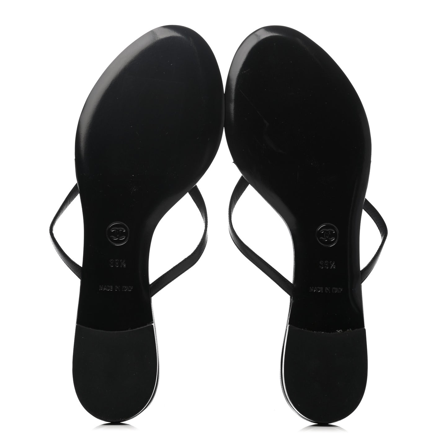 Lambskin Thong Sandals 39.5 Black