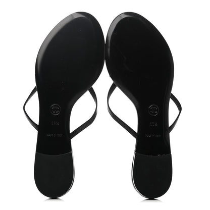Chanel Lambskin Thong Sandals 39.5 Black 5 of 7