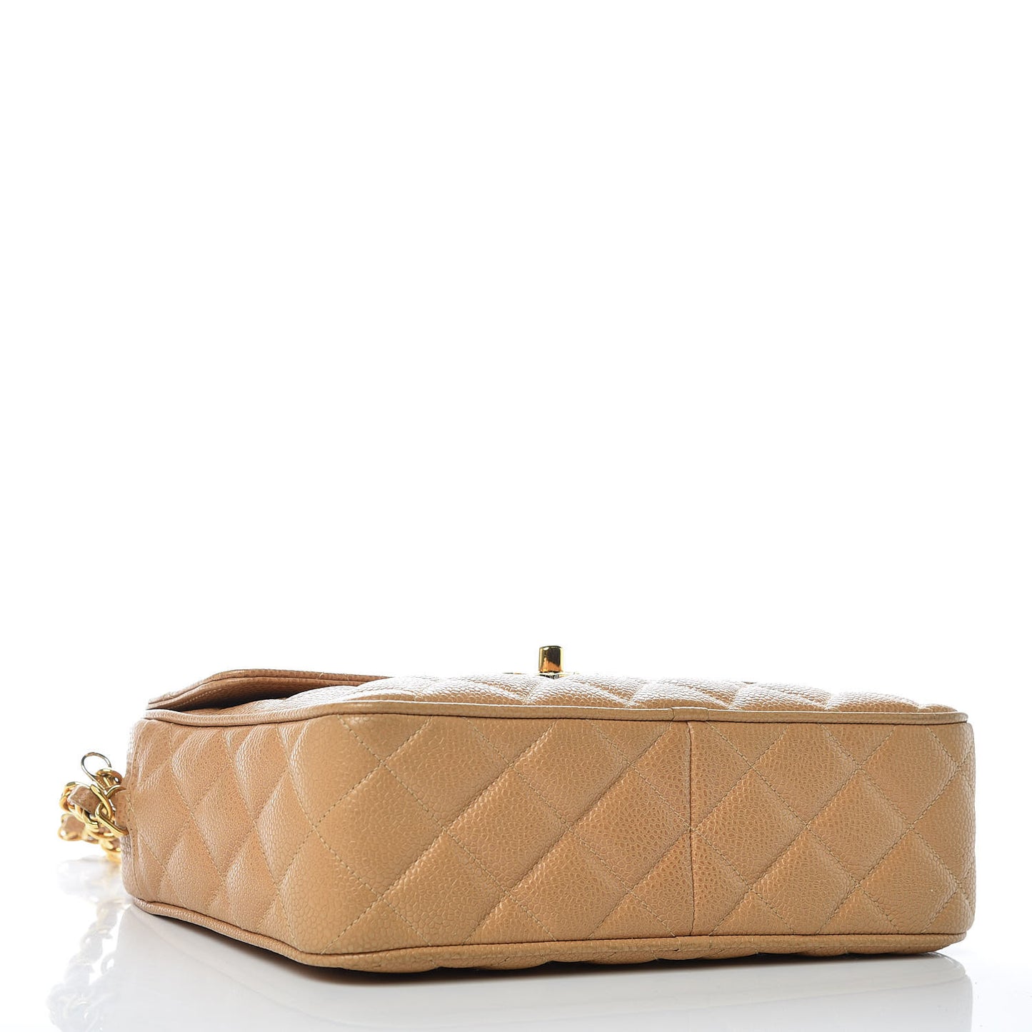 Caviar Quilted Camera Case Beige