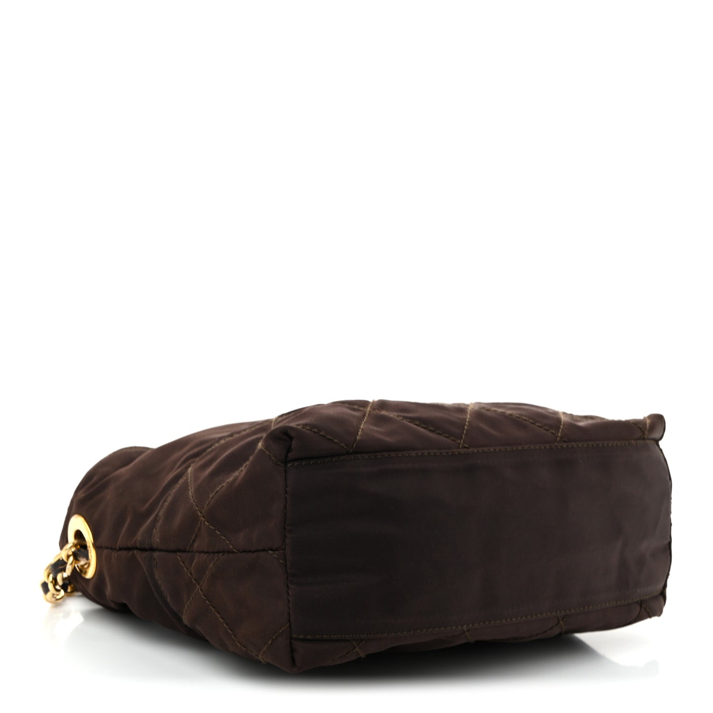 Nylon Tessuto Impuntu Quilted Shoulder Bag Corniola