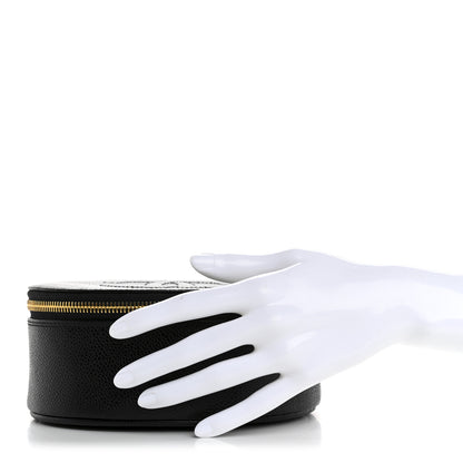 Chanel Caviar Round Jewelry Travel Case  Black 2 of 7
