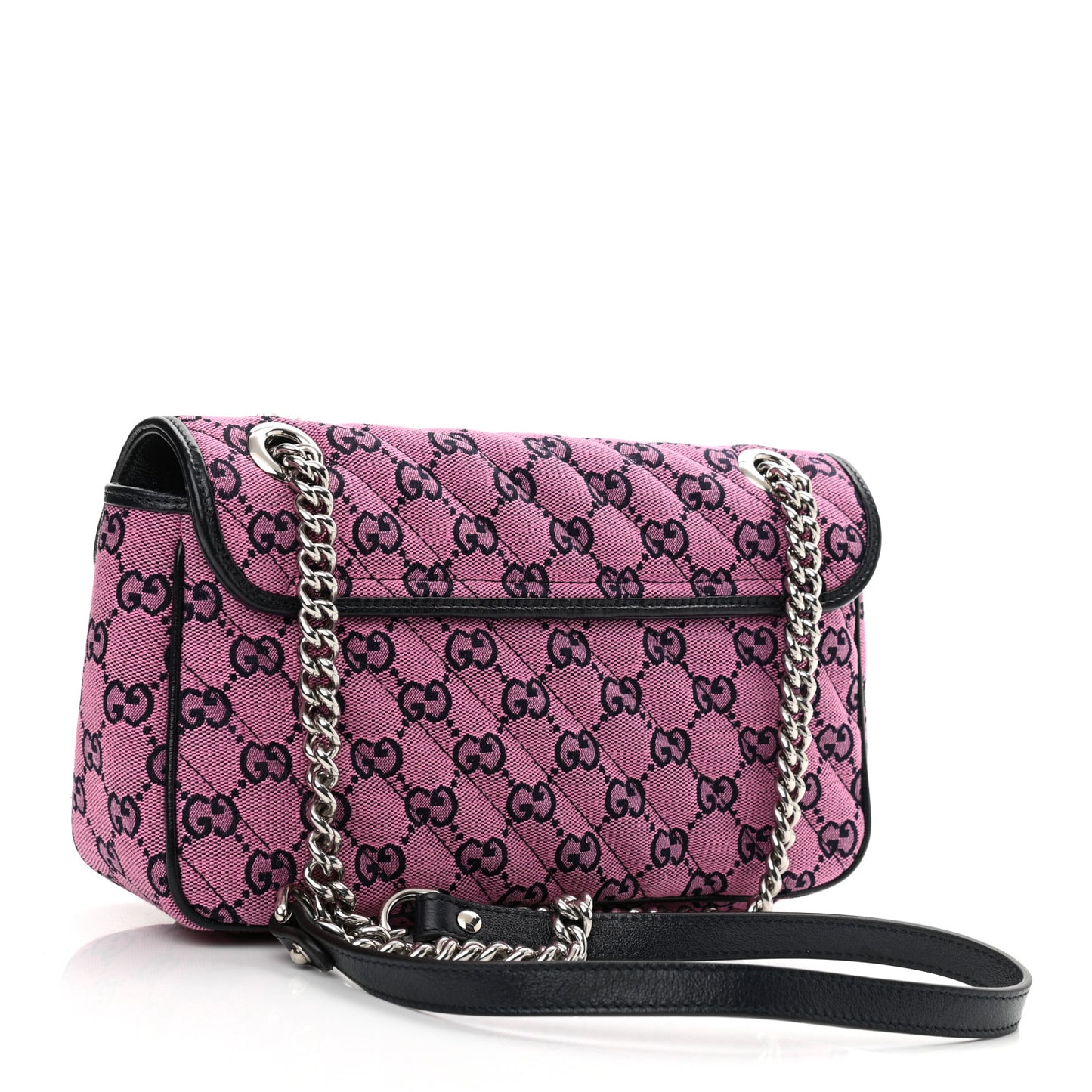 Monogram Multicolor Matelasse Diagonal Small GG Marmont Shoulder Bag Pink Blue