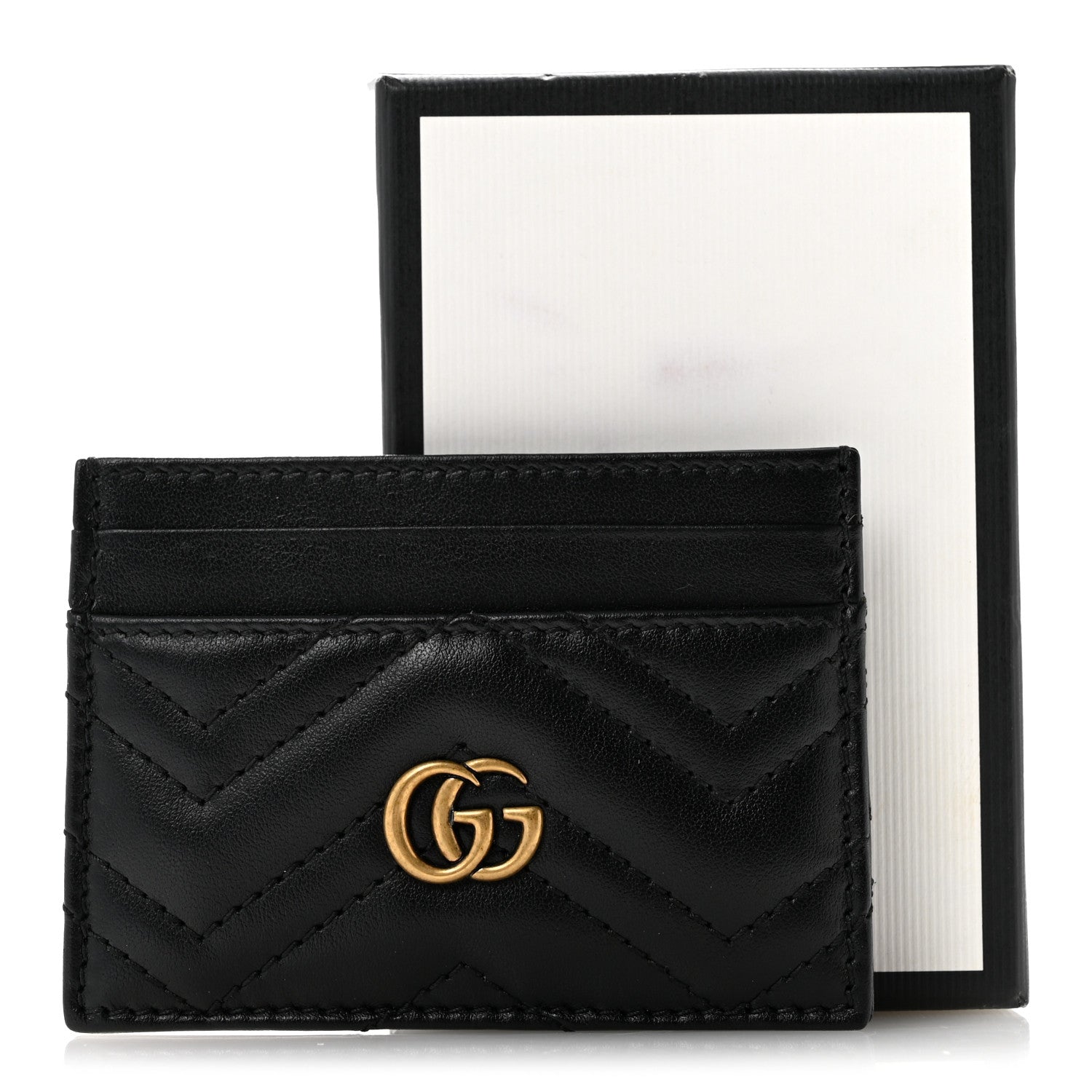 Gucci Calfskin Matelasse GG Marmont Card Holder Black 8 of 8