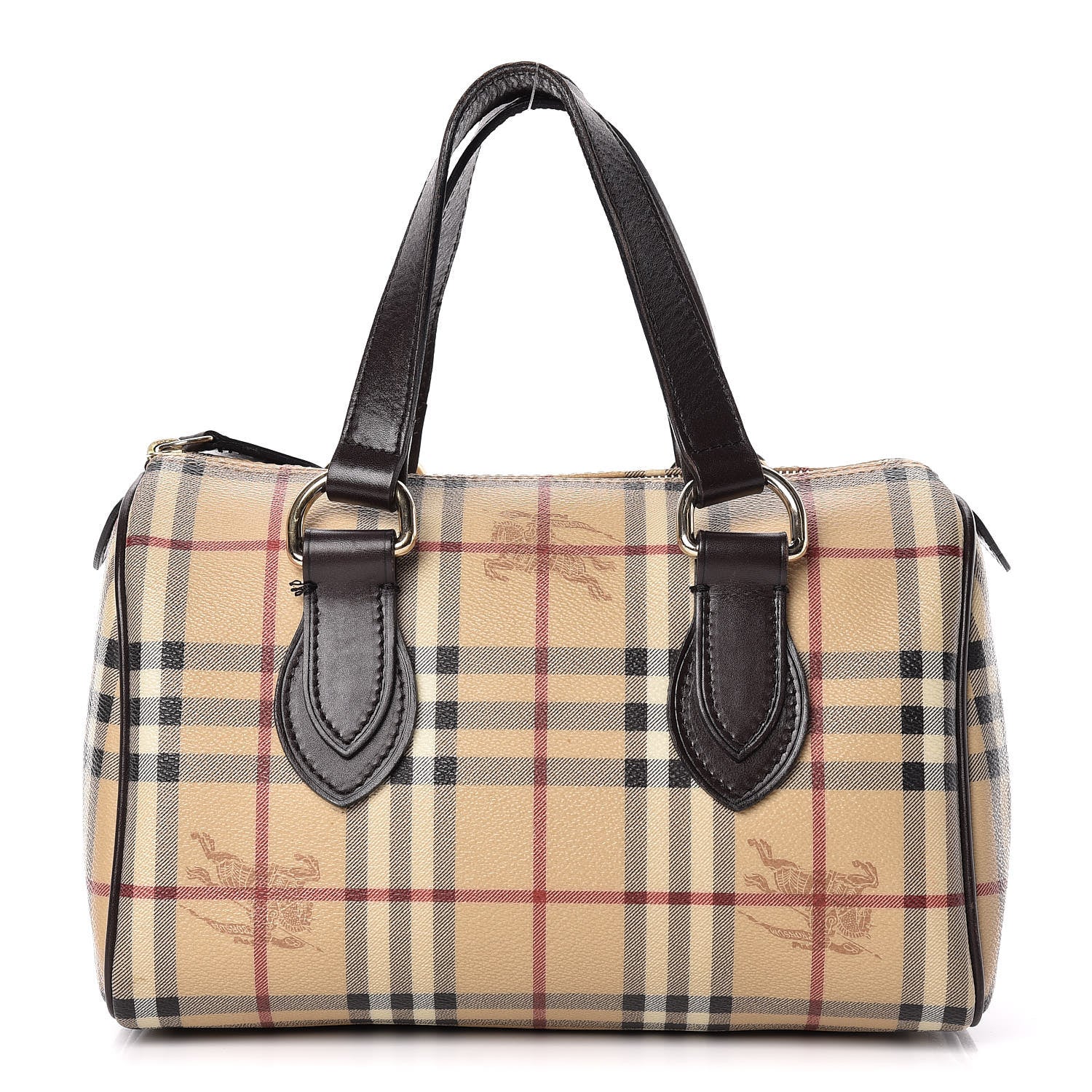 Burberry Haymarket Check Small Chester Bowling Bag Chocolate 1 of 17
