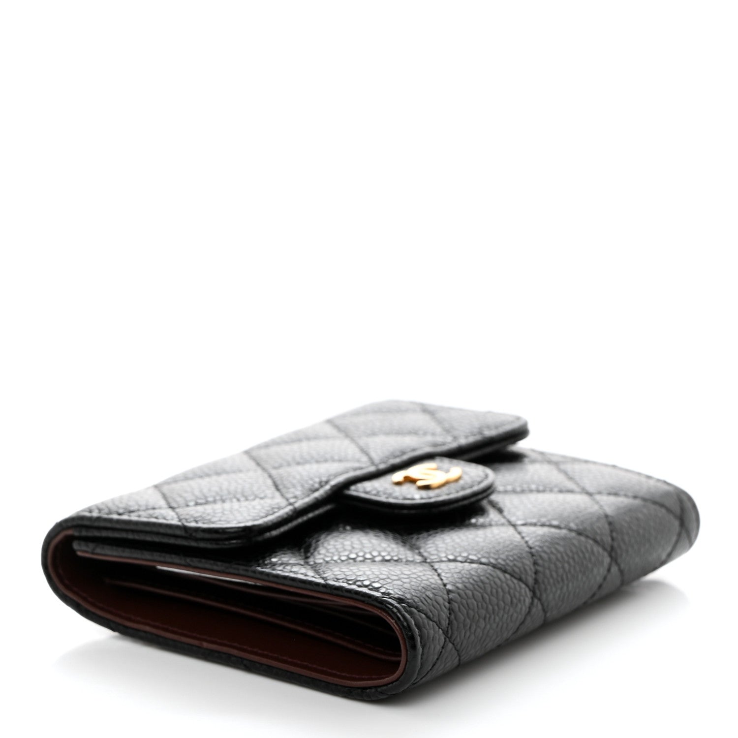 Chanel Caviar Quilted Compact Flap Wallet Black 4 of 8